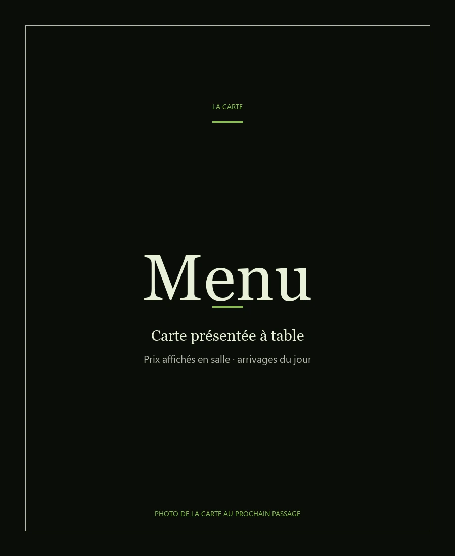 Carte Roulotte Wasabi, photo de la carte au prochain passage